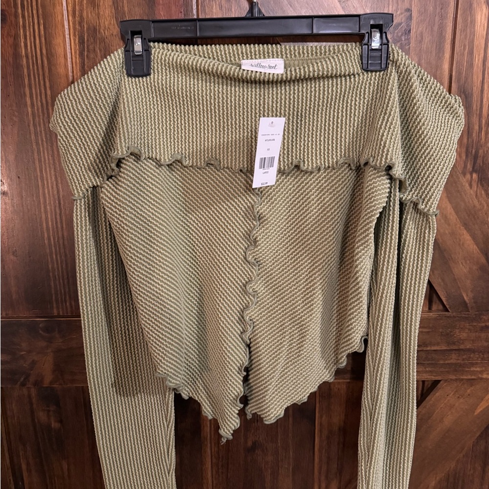 Willow Ribbed Sage Green Top